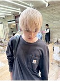 メンズハイトーンメンズブリーチダブルカラーホワイトブロンド