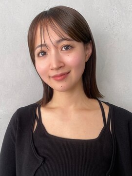 ノイ(noi) 顔周りレイヤーカットグレージュカラーくびれボブベージュカラー