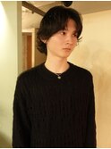 メンズボブウルフメンズミディアムレイヤーカットメンズウルフ