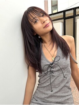 サロンドミルク 原宿(salon de MiLK) ハイライトミルクティーベージュロングレイヤーカット/原宿