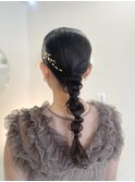 [柴尾style]お呼ばれヘア/結婚式/二次会/編みおろし/金箔