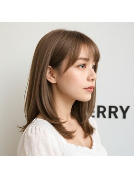 ★艶感UP暖色系カラーとウェーブの大人ミディアム小顔効果◎