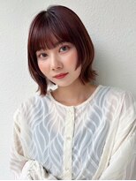 COVER HAIR ACADEMY 北浦和【カバーヘア アカデミー】北浦和西口店【4/6 OPEN(予定)】&nbsp;外ハネショートボブ/ワインレッド/ラベンダーブラウン/p北浦和