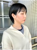 20代30代40代 黒髪ハンサムショート/前髪/ナチュラルショート