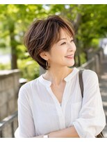 バグズ(Baguz) 50代60代大人上品ひし形ショート小顔艶感若見え美人ヘア