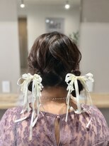 アンビス(1bis)&nbsp;結婚式ヘアセット＊リボンツインアレンジ