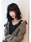 暗髪ナチュラルボブ