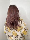  大人可愛いレイヤーカットピンクブリーチなし伸ばしかけ    