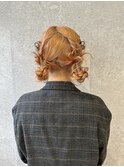 おだんごツインアレンジ/ヘアセット/お呼ばれヘア