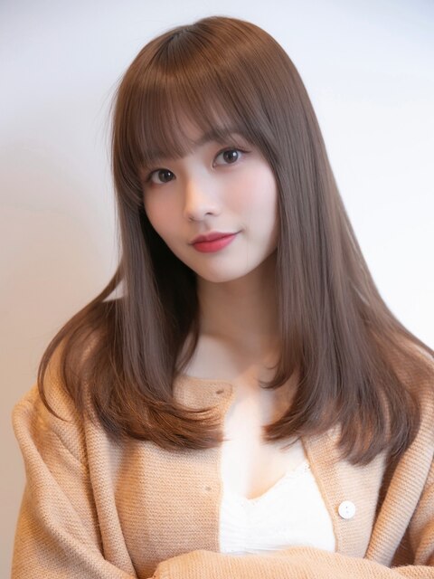 韓国ヘア似合わせレイヤーカット前髪顔周りカット大人美人