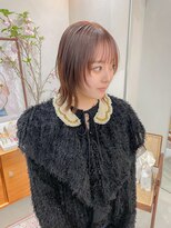 ヘアー アイス カンナ(HAIR ICI Canna)&nbsp;外ハネくびれミディオレンジカラー顔まわりレイヤー