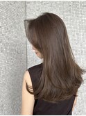 大人ロングレイヤー×やわらかブラウンカラー