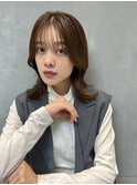 顔まわりカット/レイヤーカット/韓国/ロングセミディ/外ハネ