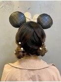 カチューシャにピッタリツインお団子