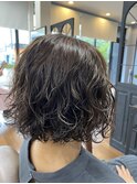 パーマ×グレージュ