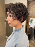 【中目黒】おしゃれ可愛い！大人黒髪ショートのくるくるパーマ☆
