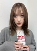 小顔に見せるヘア/オリーブグレー/ココアベージュ/レイヤー