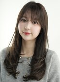 ☆ミディアムレイヤーカットダークアッシュ大人ガーリー韓国ヘア