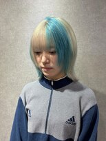 ノブレス(NOBLESSE)&nbsp;ホワイトブロンド×ターコイズブルー