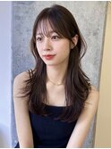 レイヤーカット オリーブベージュ カラー 韓国 髪質改善 仙台