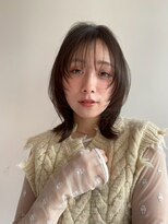 ブラウヘアアンドケア(care) 暗髪カラーのミディアムレイヤー