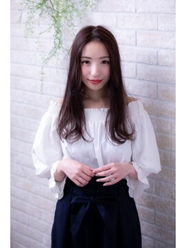 ヘアーアートシフォン 池袋西口店(Hair art chiffon) 伸ばしかけくせ毛風くびれセミディ無造作カールインナーカラー