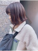切りっぱなしボブ ブラウンベージュ