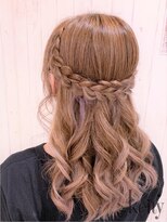 ケイティ(Keity)&nbsp;アレンジ　編み込みハーフ【TEL予約】￥1500→￥1300