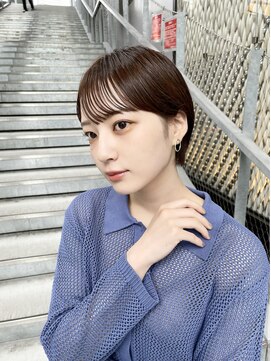 ヴェイン 渋谷(vain) 大人マッシュショート/フェザーバング/グレーベージュ/前髪