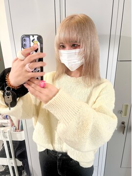 ピヨン 心斎橋(piLLon) 大人可愛いミディアム　ミルクティーベージュ　シルキーベージュ