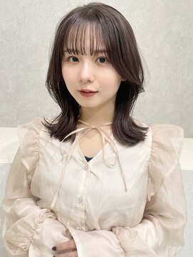 エジョン 三鷹店(Aejon) くびレイヤーぱっつんバングエモージュグレージュカラー