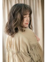 カバーヘア イヴ 戸頭店(COVER HAIR EVE)&nbsp;大人ハイライトリラクシーゆるふわミディTb4戸頭20代30代40代