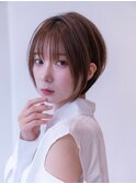 ショート/ダークアッシュ/髪質改善/シアーカラー/小顔/前髪/韓国