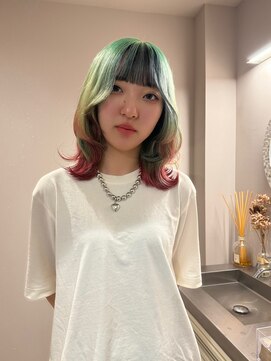 チャプター 問屋町(chapter) ケアブリーチデザインカラーセクションカラー韓国レイヤーカット