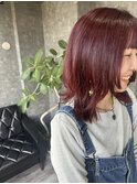 個性派ボルドーカラー
