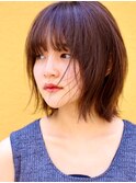 イメチェン/ホワイトブロンド/外ハネボブ/ワイドバング/表参道