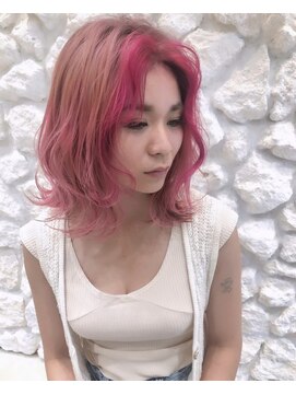 モアナ バイ ヘッドライト 長野駅前店(Moana by HEADLIGHT) #長野駅前#フェイスフレーミング#ブリーチカラー#ピンクカラー