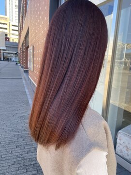 コワファースト 大分(COIFF1RST) レッドブラウン/艶髪/ブリーチなし/ロング