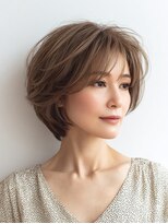 Heart's美人設計と白髪ぼかし専門店 青山表参道店 脱白髪染め/ショートヘア【ハーツ】&nbsp;白髪ぼかし脱白髪染め似合わせショートボブ40代50代60代