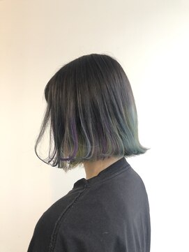 ヘアメイク オブジェ(hair make objet) 毛先にunicornカラー