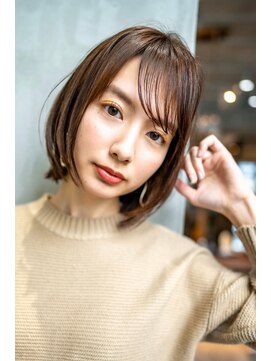 オースティン 錦糸町(AUSTIN) 大人かわいい前髪セシルカットココアブラウンフリンジウェーブ