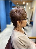 ツーブロックショート/ピンクベージュ