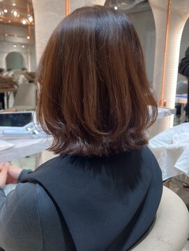 ロンド エスポワール 錦糸町(Lond espoir) ピンクブラウン美髪切りっぱなしボブ【ボブ/縮毛矯正/北澤華】