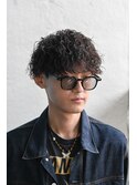 ツイストスパイラル波巻きハイライトアップバングマッシュ