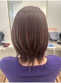 カシスカラーにレイヤーカット