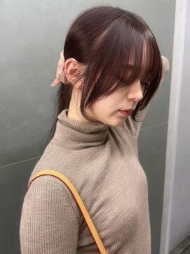ジエクトカナウ 梅田 【顔周り似合わせカット】姫カットレイヤー/チェリーレッド