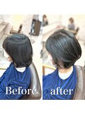 白髪ぼかし(ボブ)白髪キレイにマイナス10歳