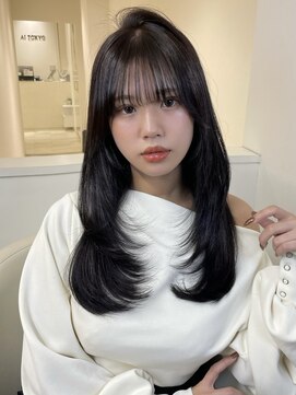 アイトーキョーエス 渋谷(AI TOKYO S) レイヤー/レイヤーカット/艶髪/ブラウン/韓国ヘア/前髪/顔周り