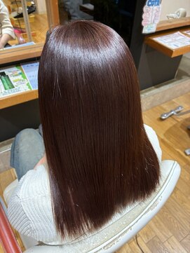ピンクベージュ×髪質改善カラー