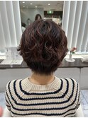ボルドーカラーパーマ